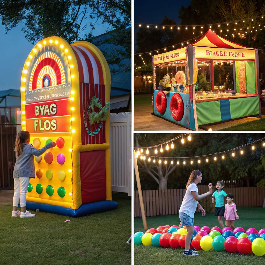 Interactive carnival game setups for children